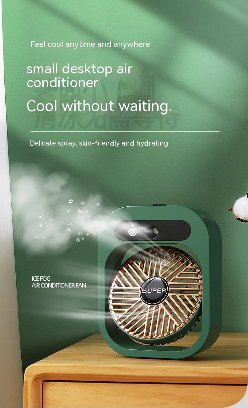 Air Conditioning Fan Desk Misting Fan Air Cooler Cooling USB Rechargeable Humidifier Portable Spray Fan