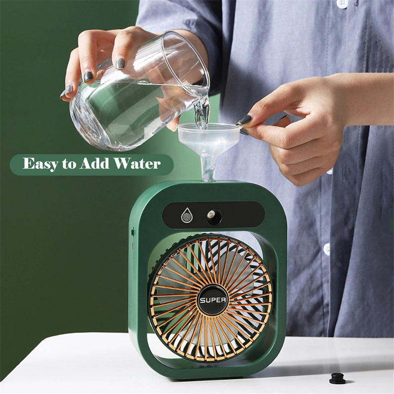 Air Conditioning Fan Desk Misting Fan Air Cooler Cooling USB Rechargeable Humidifier Portable Spray Fan