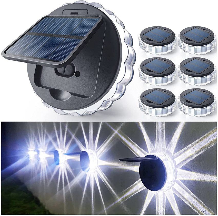 Garden Fence Lighting Solar Wall Light Home Decor Round Solar Lamp Led