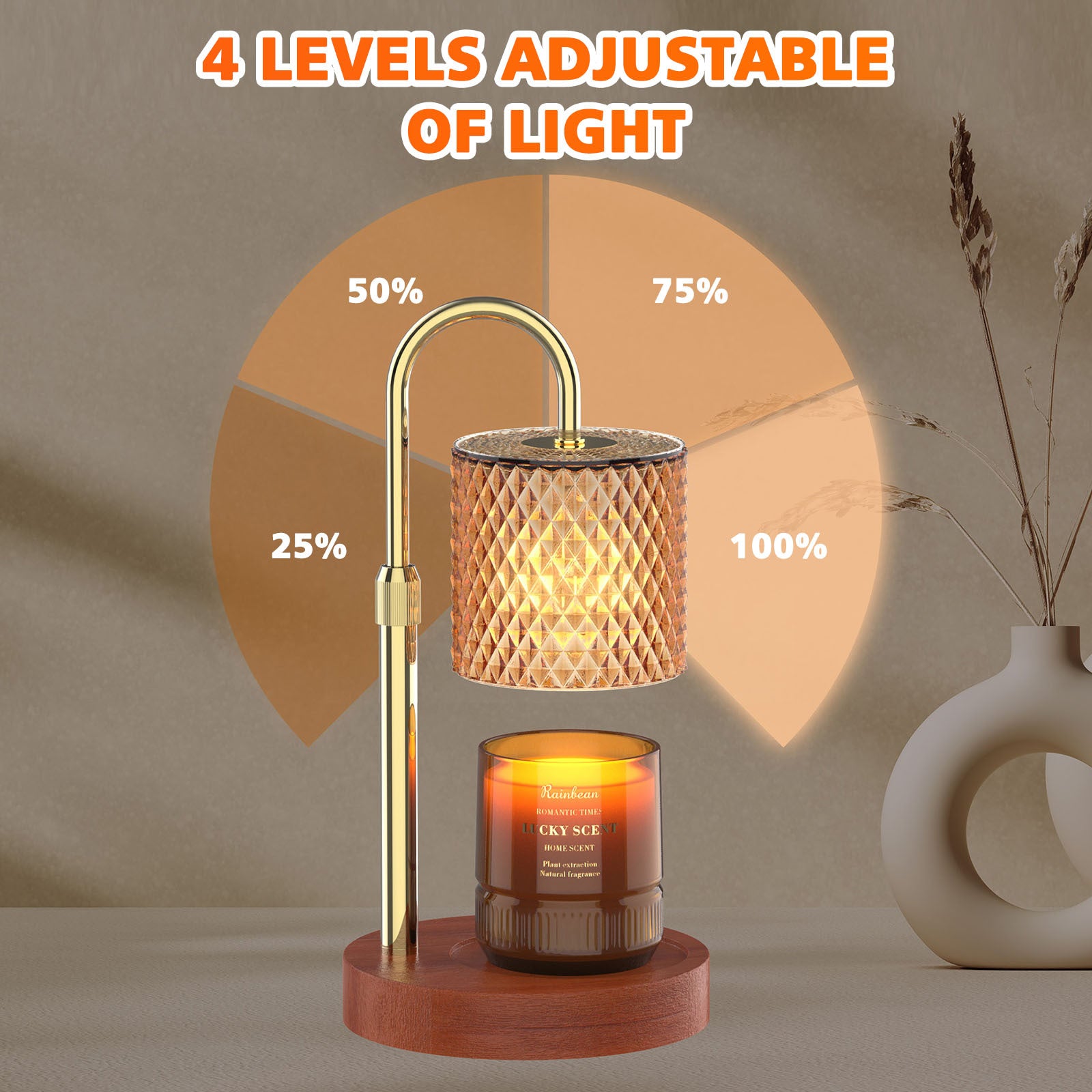 RAINBEAN Candle Warmer Lamp, Adjustable HeigRAINBEAN Candle Warmer Lamp Adjustable Height Electric Candle Warmerht Electric Candle Warmer